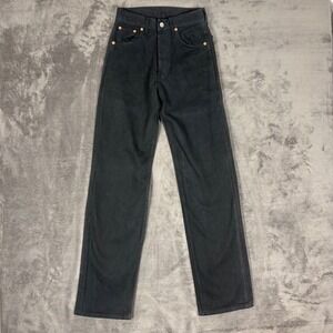 Vintage Levi's Jeans Womens 27 Black 501 Straight Leg Button Fly Made in USA